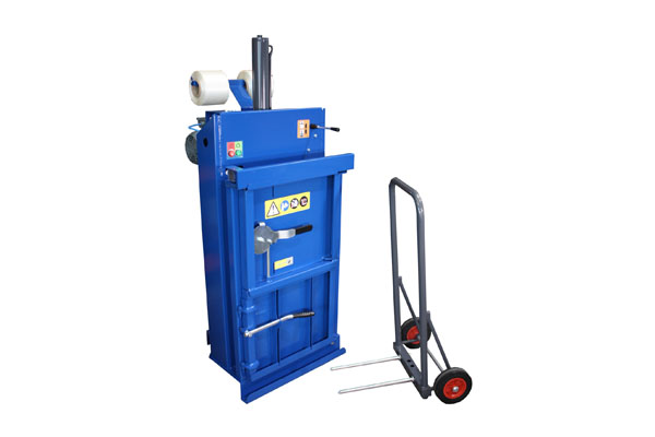 small vertical baler with trolley